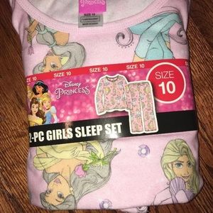 Girls Disney two piece pajamas size 10